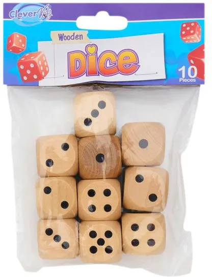 10 Wooden Dice - Big
