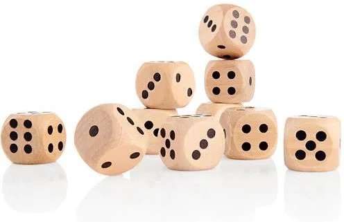 10 Wooden Dice - Big