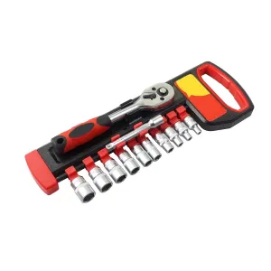 12pcs Socket Wrench Set with 1/4in Drive for Cars/Bike/Cycle