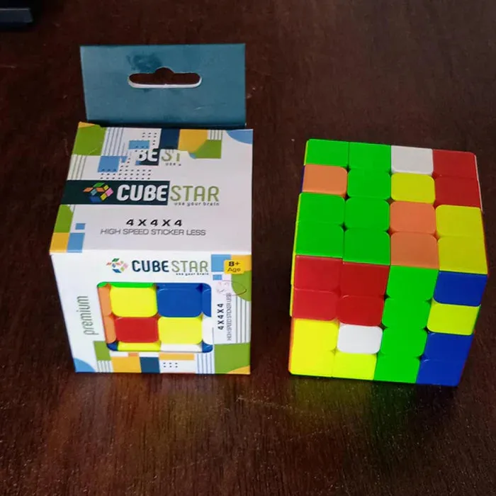 1975 Small Puzzles Cubes 4×4×4 High Speed Sticker Less Magic Cube Game, Kids and Professionals Magic Cube Puzzle Toy, Pack of 1, 8  Years
