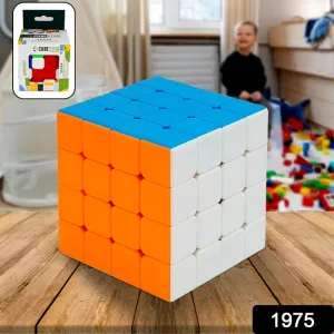 1975 Small Puzzles Cubes 4×4×4 High Speed Sticker Less Magic Cube Game, Kids and Professionals Magic Cube Puzzle Toy, Pack of 1, 8  Years