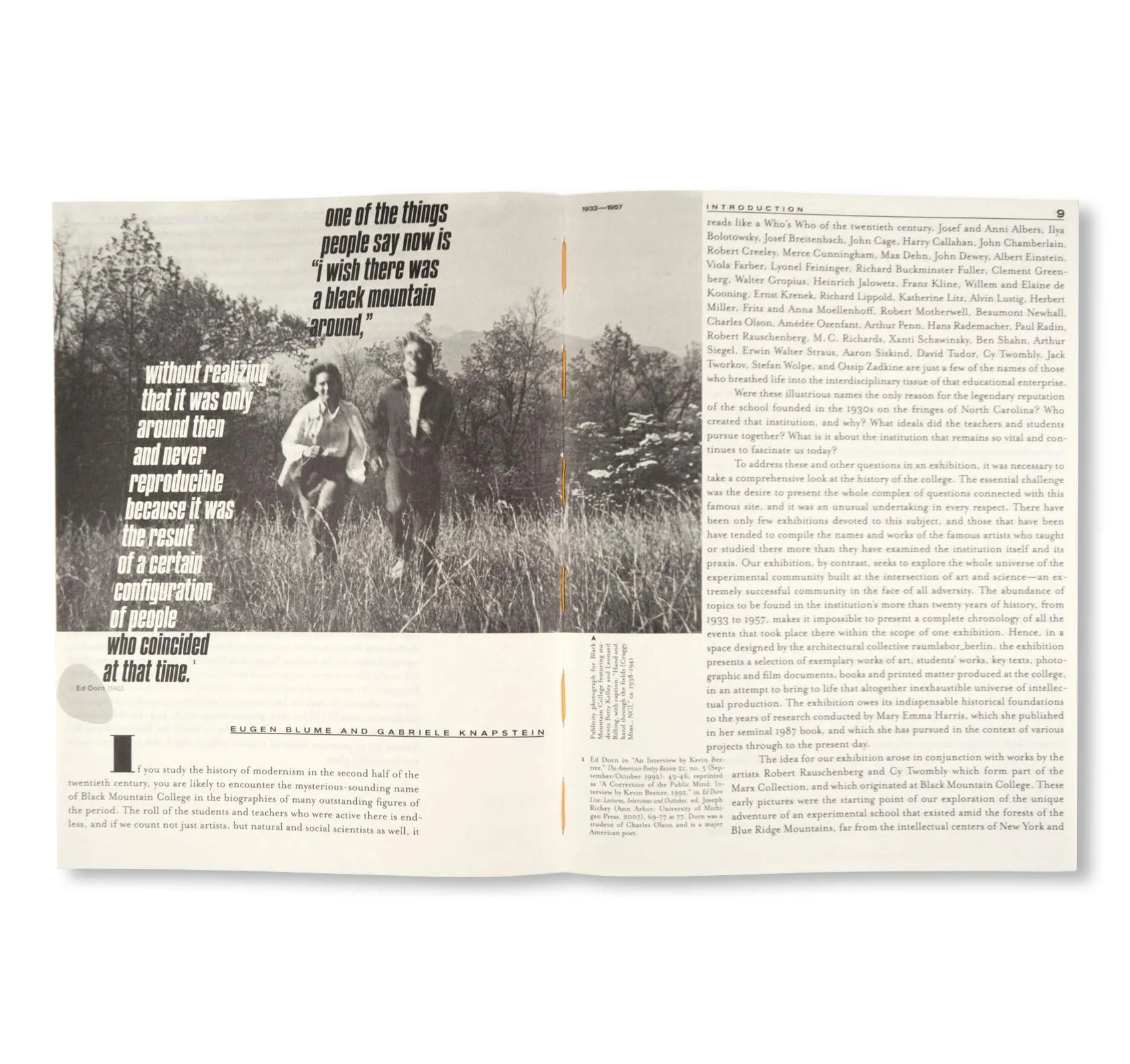 BLACK MOUNTAIN - AN INTERDISCIPLINARY EXPERIMENT 1933-1957