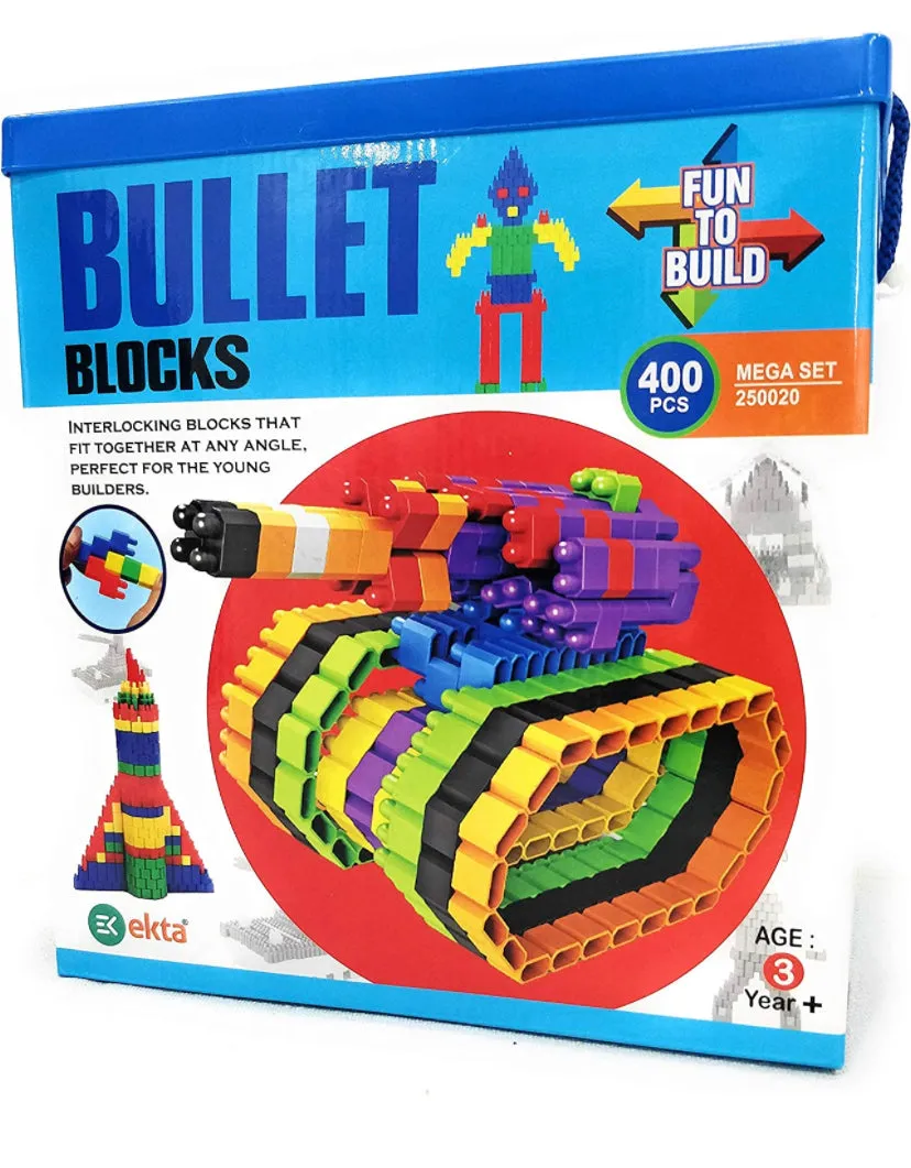 Bullet Block Game 400pcs (Fun to Build) Interactive Block That fits at Any Angle