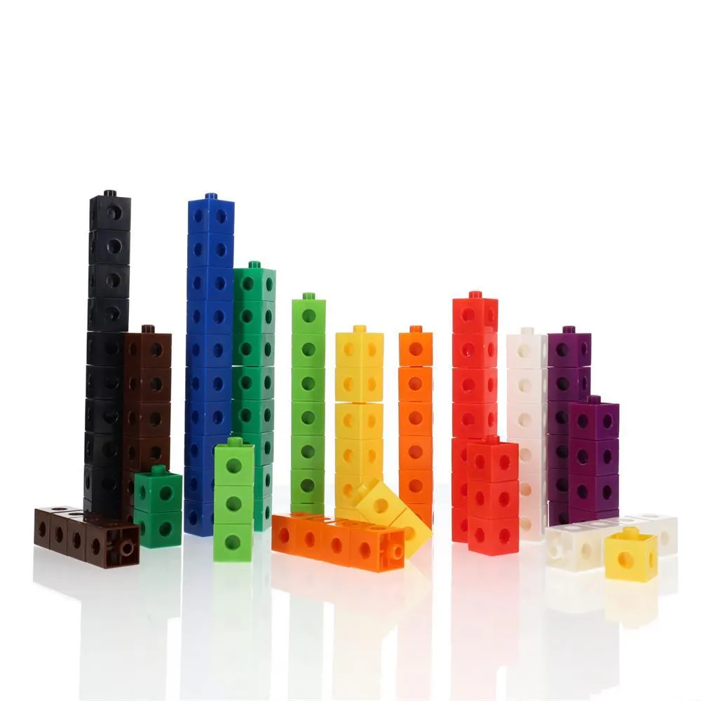 Clever Kidz - Pack of 100 Linking Cubes - Assorted Colours