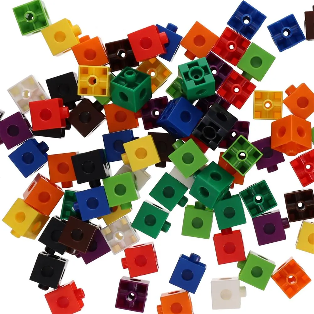 Clever Kidz - Pack of 100 Linking Cubes - Assorted Colours
