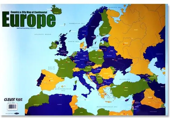 Clever Kidz Wall Chart Map of Europe