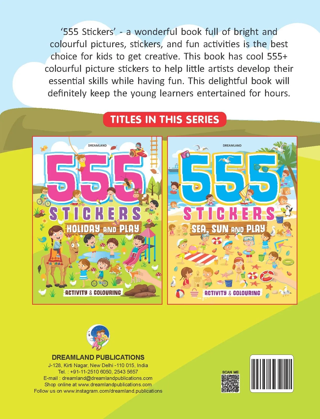 Dreamland 555 Stickers, Holiday and Play Activity and Colouring - An Activity Book for Kids Ages 3 