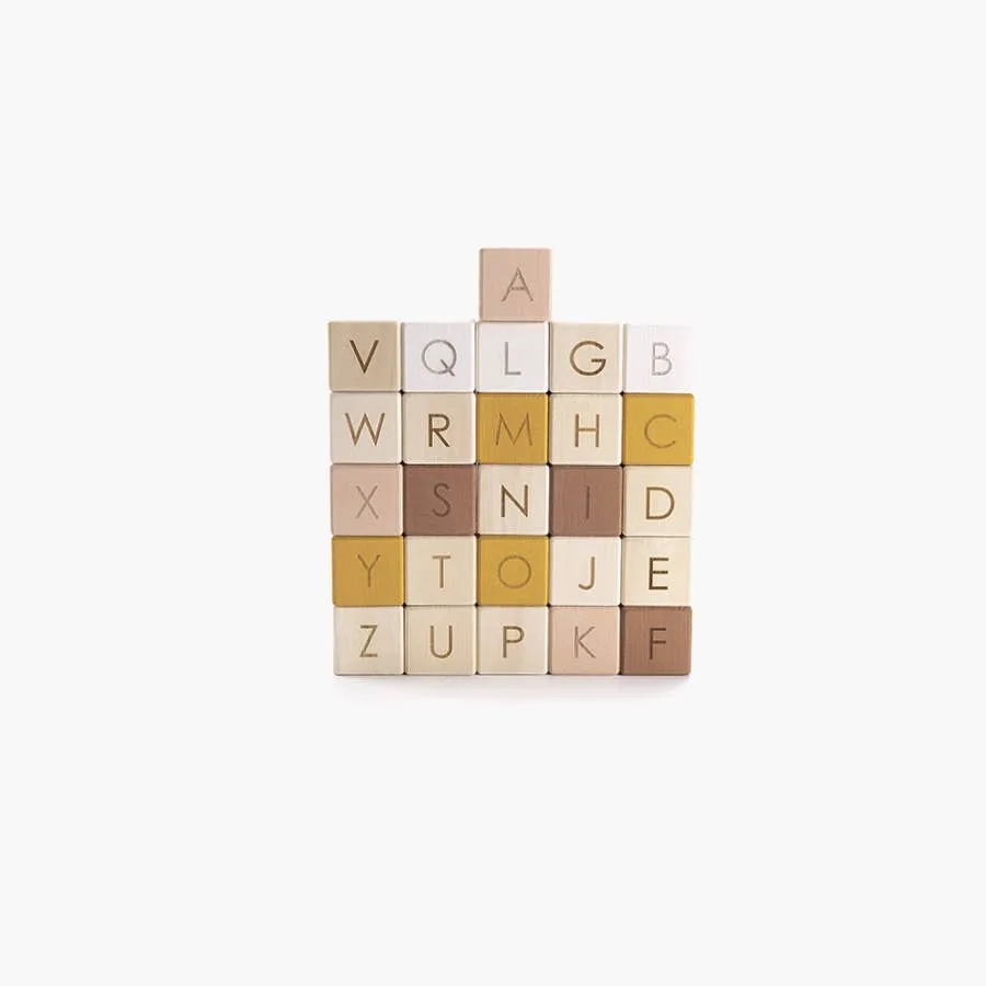 English Alphabet Block Set of Cubes for Children Wooden Toy