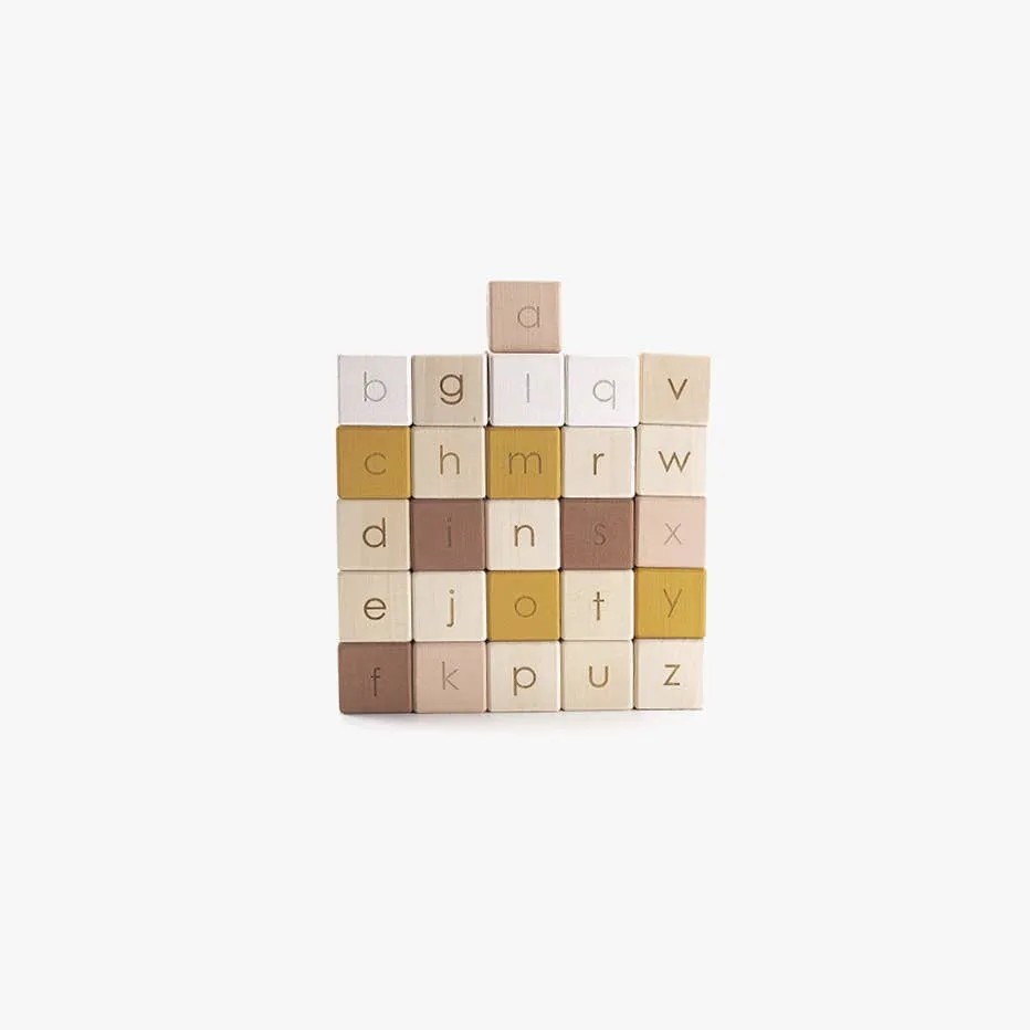 English Alphabet Block Set of Cubes for Children Wooden Toy