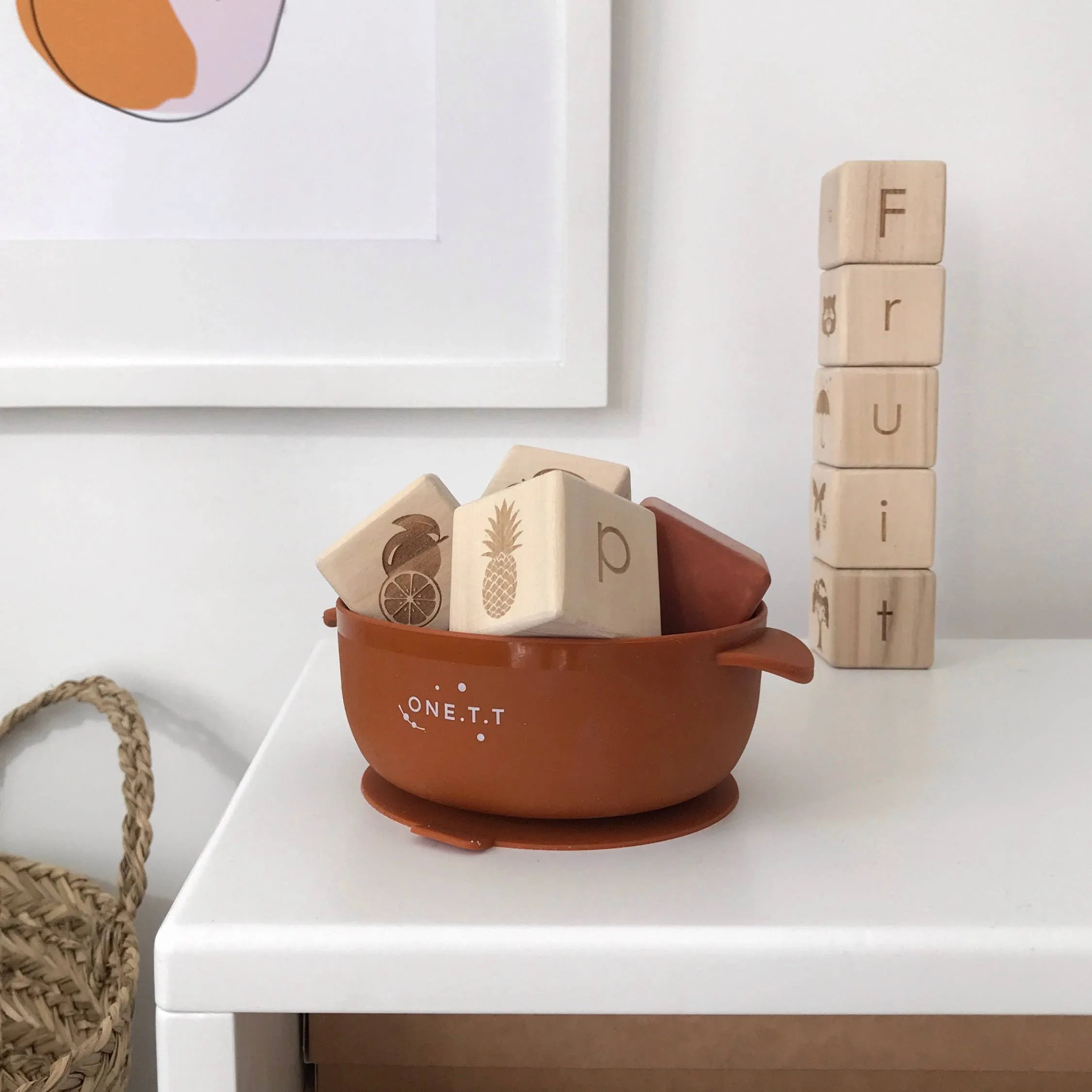 English Alphabet Block Set of Cubes for Children Wooden Toys