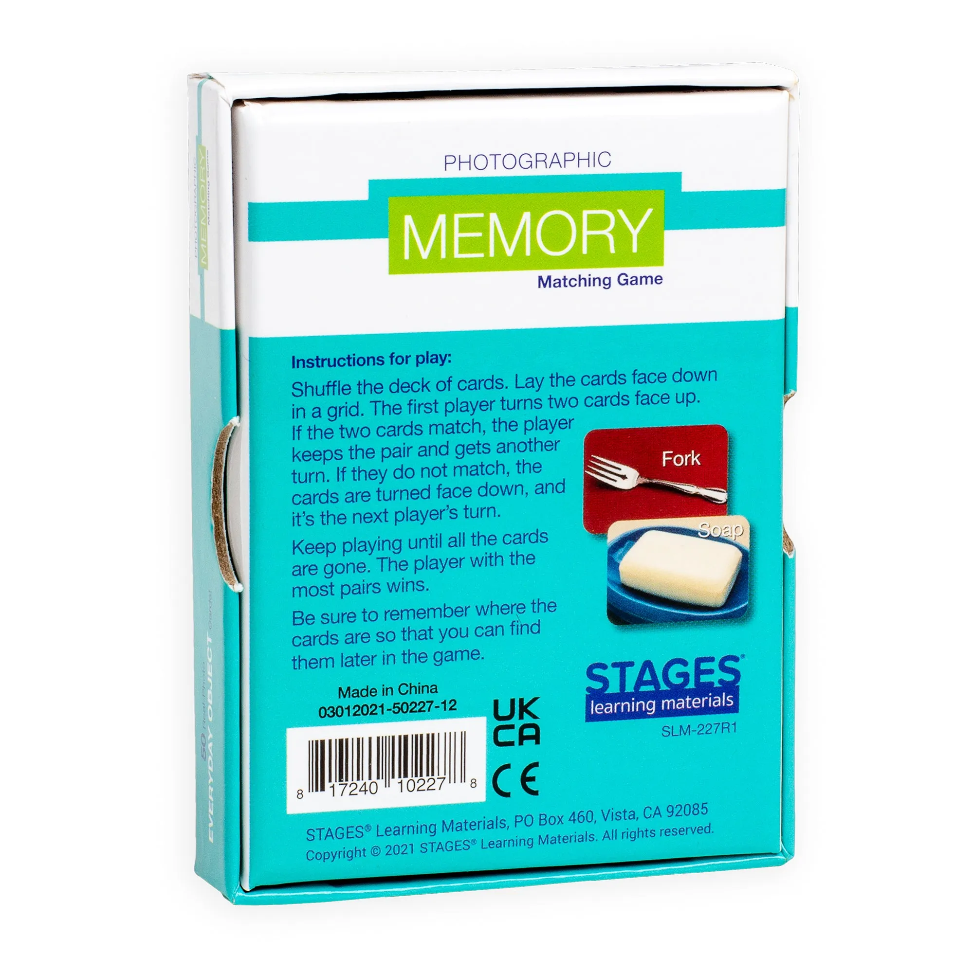 Everyday Objects Memory Matching Card Game