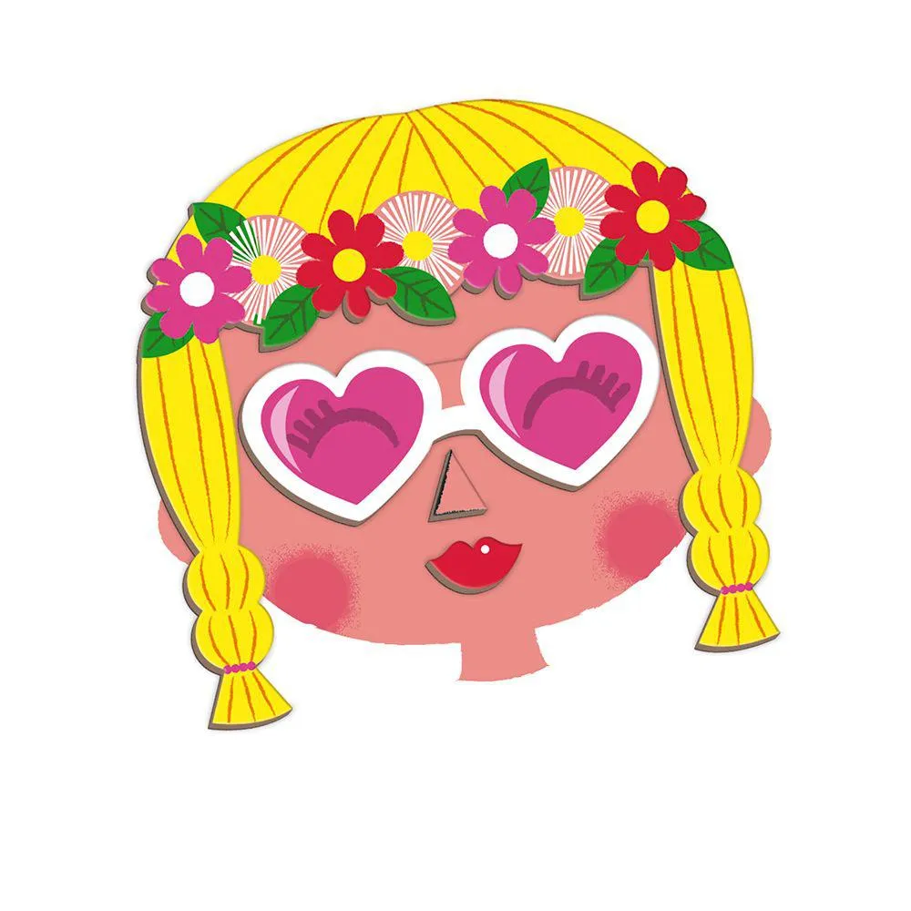Girl's Crazy Faces Magnetibook