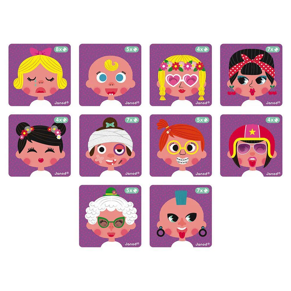 Girl's Crazy Faces Magnetibook