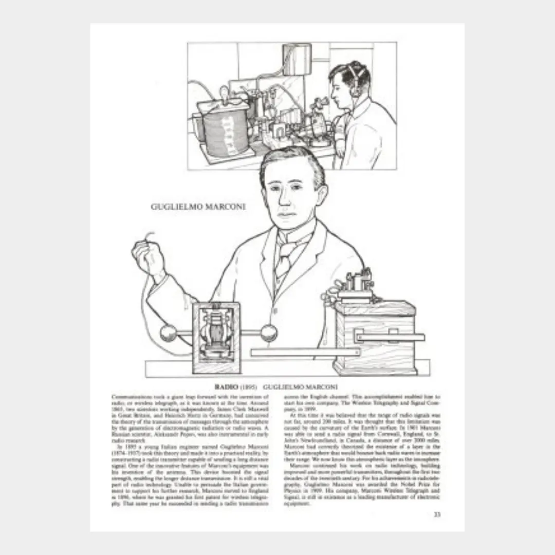 Great Inventors and Inventions Coloring Book