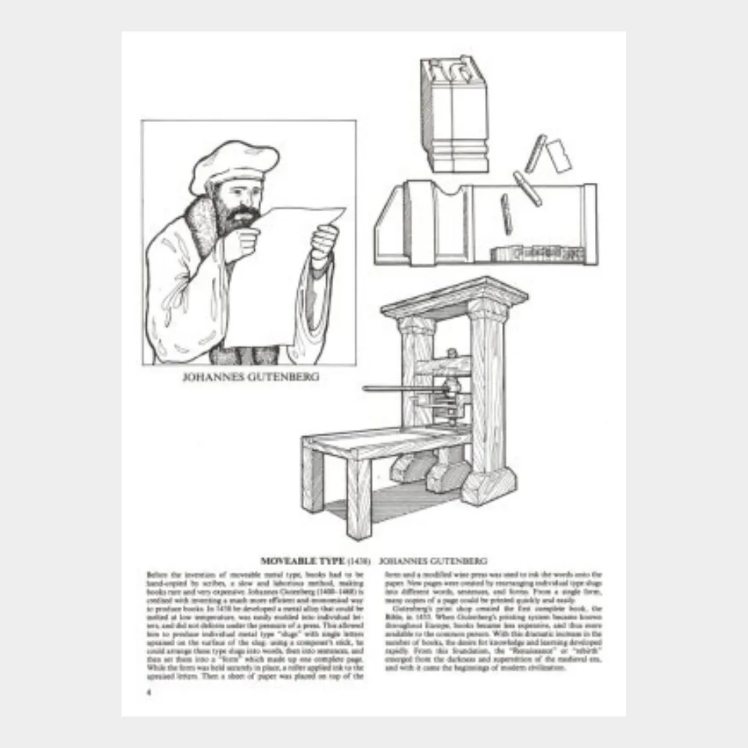 Great Inventors and Inventions Coloring Book