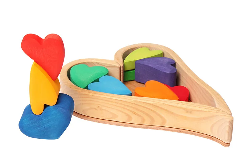 Grimm's Building Set Rainbow Hearts