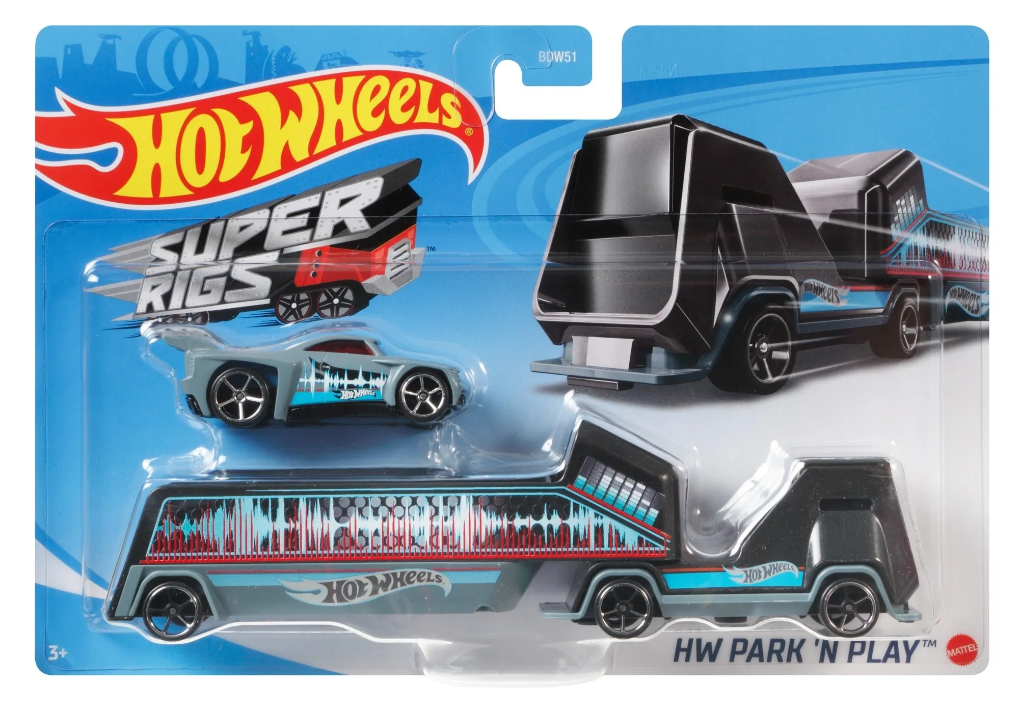 Hot Wheels Transport Rig Hot Wheels Park 'N Play Black