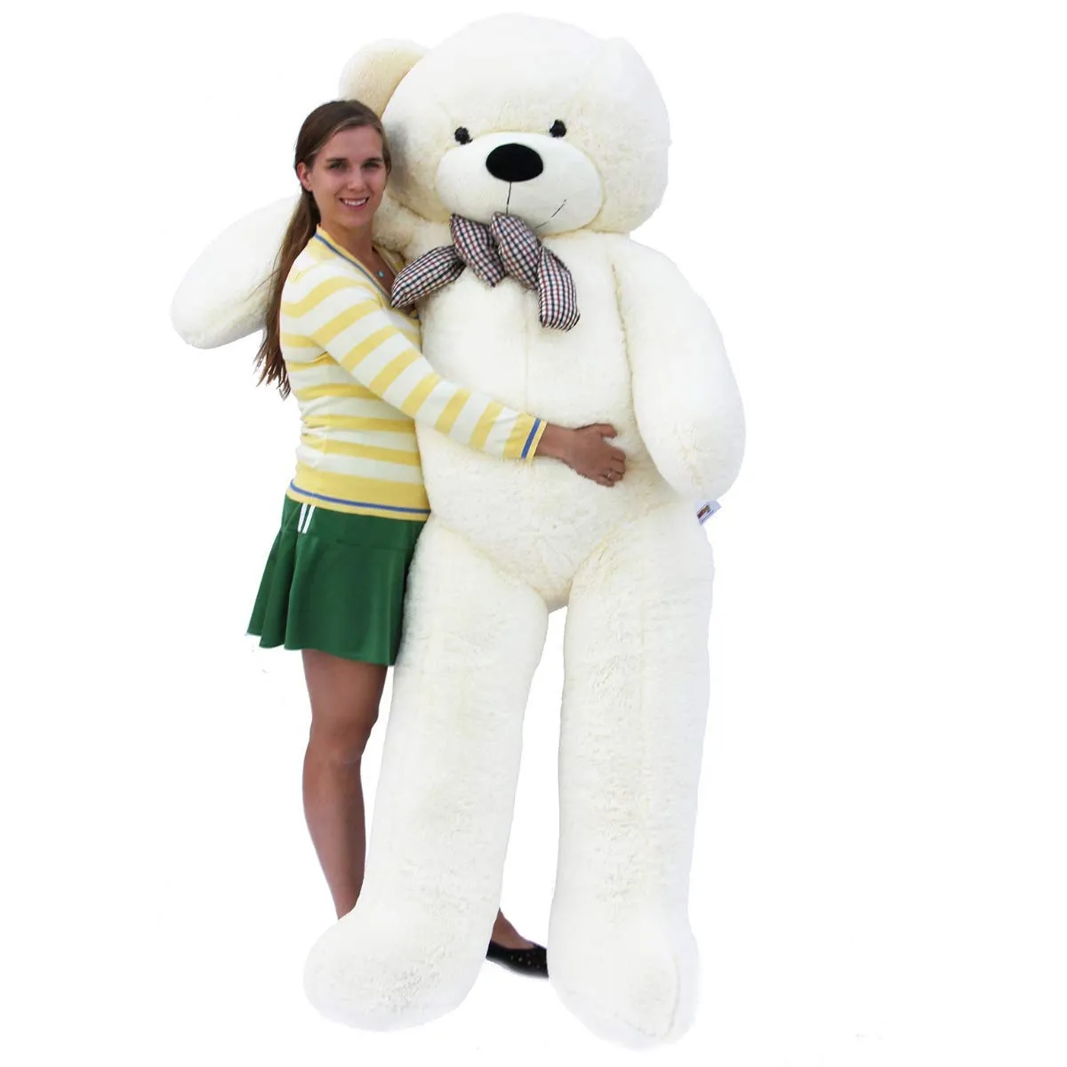 Hug N Feel 6 Feet White Giant Teddy Bear Soft, Plush, and Cuddly Stuffed Animal for Kids, Birthdays, Anniversaries, Valentine's Day, and Special Occasions Large Huggable