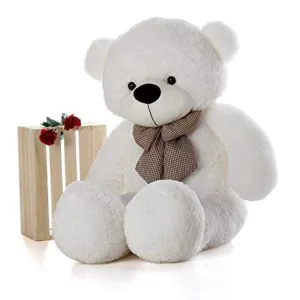Hug N Feel 6 Feet White Giant Teddy Bear Soft, Plush, and Cuddly Stuffed Animal for Kids, Birthdays, Anniversaries, Valentine's Day, and Special Occasions Large Huggable