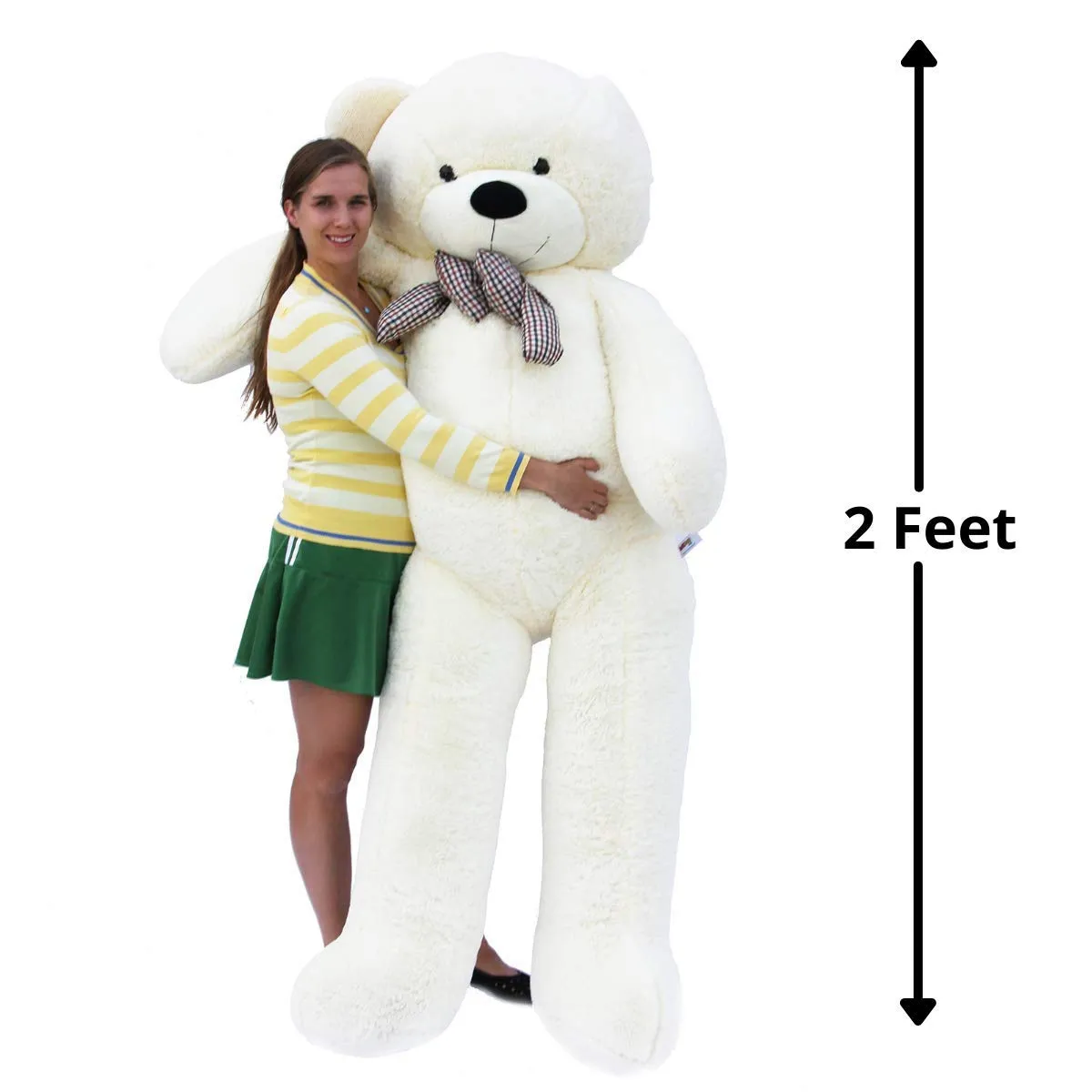 Hug N Feel 6 Feet White Giant Teddy Bear Soft, Plush, and Cuddly Stuffed Animal for Kids, Birthdays, Anniversaries, Valentine's Day, and Special Occasions Large Huggable