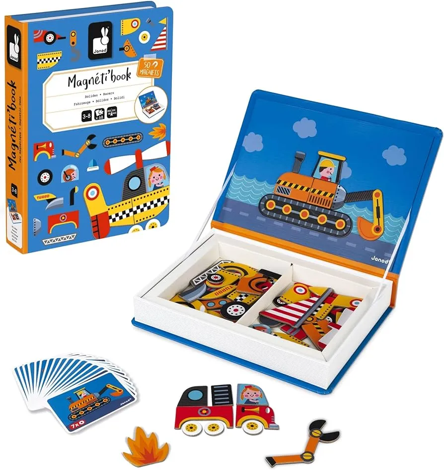 Janod Magnetibook Racers Vehicles