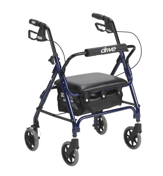 Junior Rollator Rolling Walker with Padded Seat, Blue