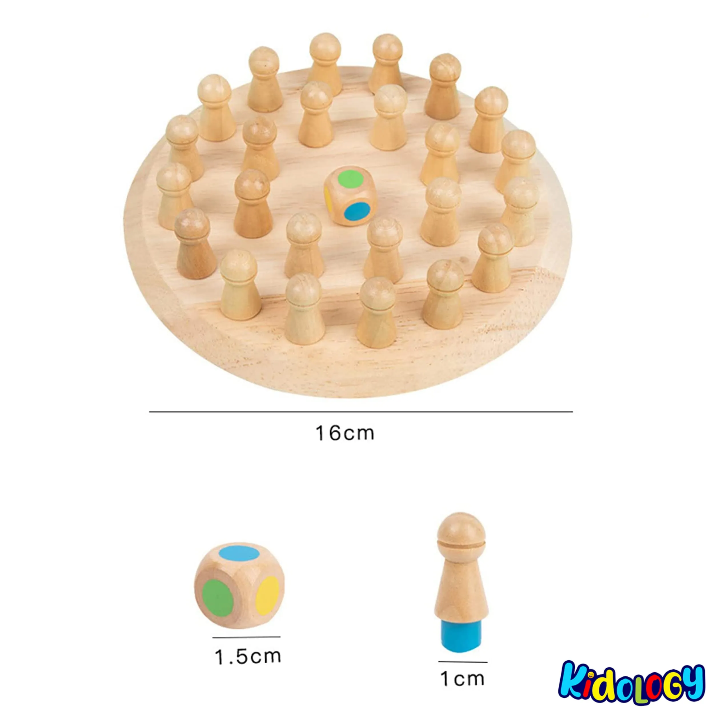 Kidology Wooden Memory Match Stick Chess Game | Color Memory Chess, Parent-Child Interaction Toy | Educational Intelligent Logic Game and Brainteaser Toys for Boys and Girls (Chess)