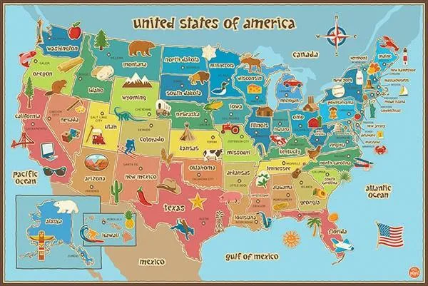 Kids USA Dry Erase Map