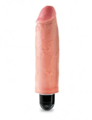 King Cock 6 Vibrating Stiffy Beige "