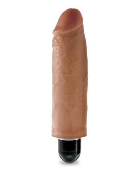 King Cock 6 Vibrating Stiffy Tan "