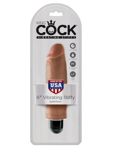 King Cock 6 Vibrating Stiffy Tan "