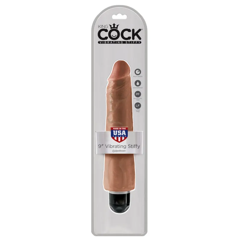 King Cock 9" Vibrating Stiffy - Tan