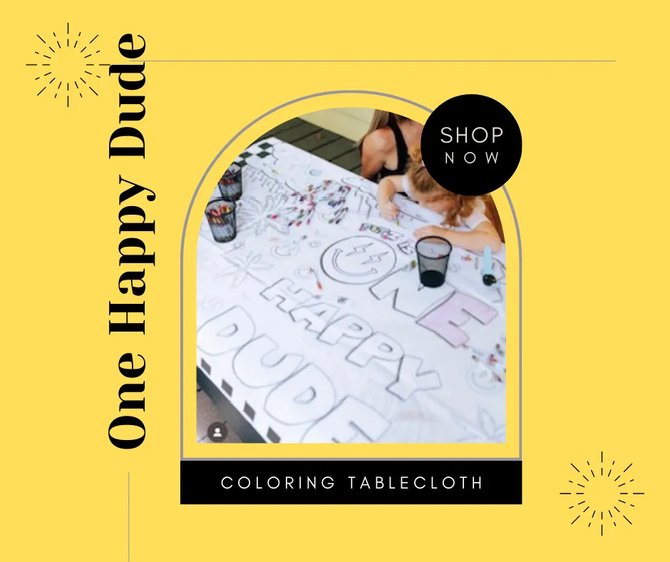 One Happy Dude Birthday Coloring Tablecloth