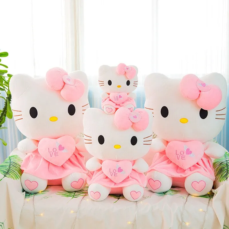 Pink Kitty with Heart Love Plush Doll
