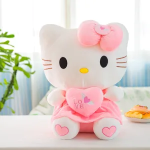 Pink Kitty with Heart Love Plush Doll