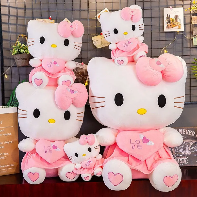 Pink Kitty with Heart Love Plush Doll