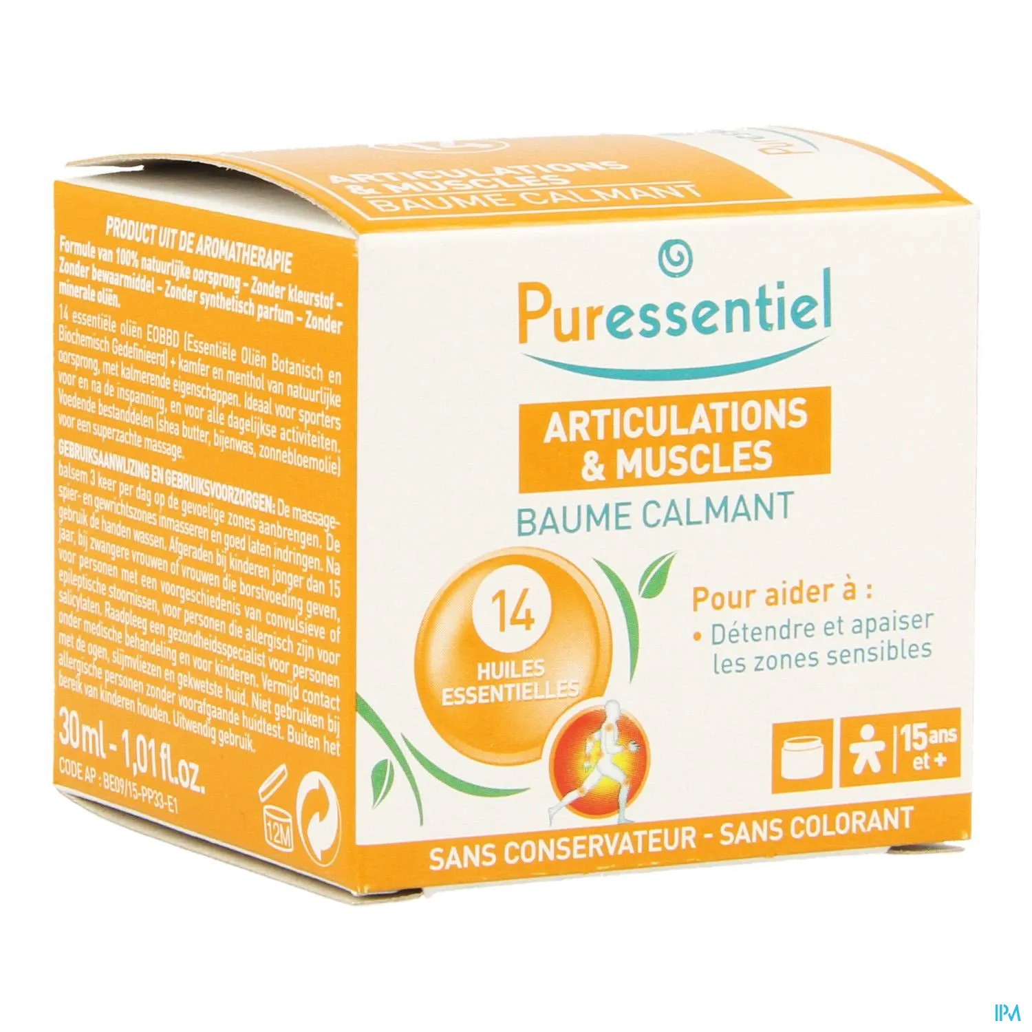 Puressentiel Gewrichten Balsem 14 Essentiële Oliën - Natuurlijke Verzachting voor Spieren en Gewrichten 30ml