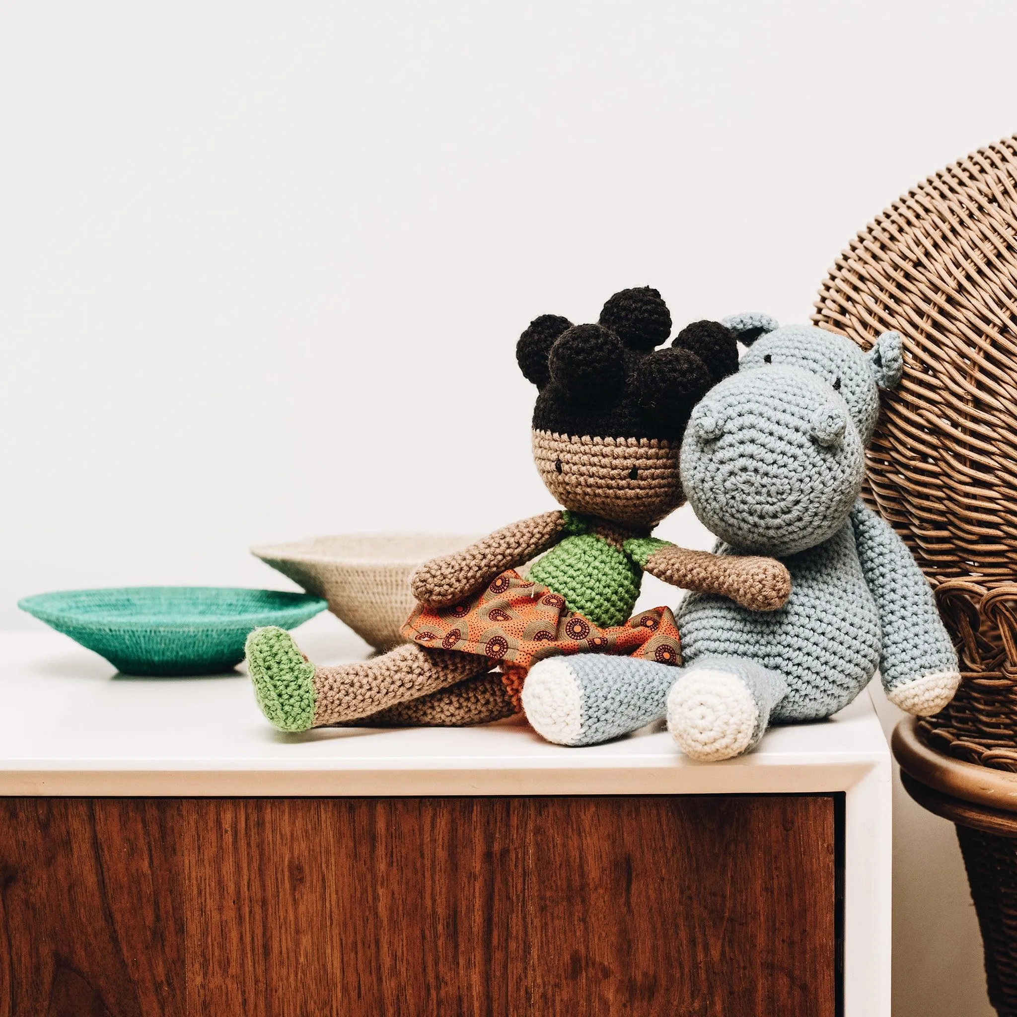 Stuffed Hippo Mvubu Blue Toy
